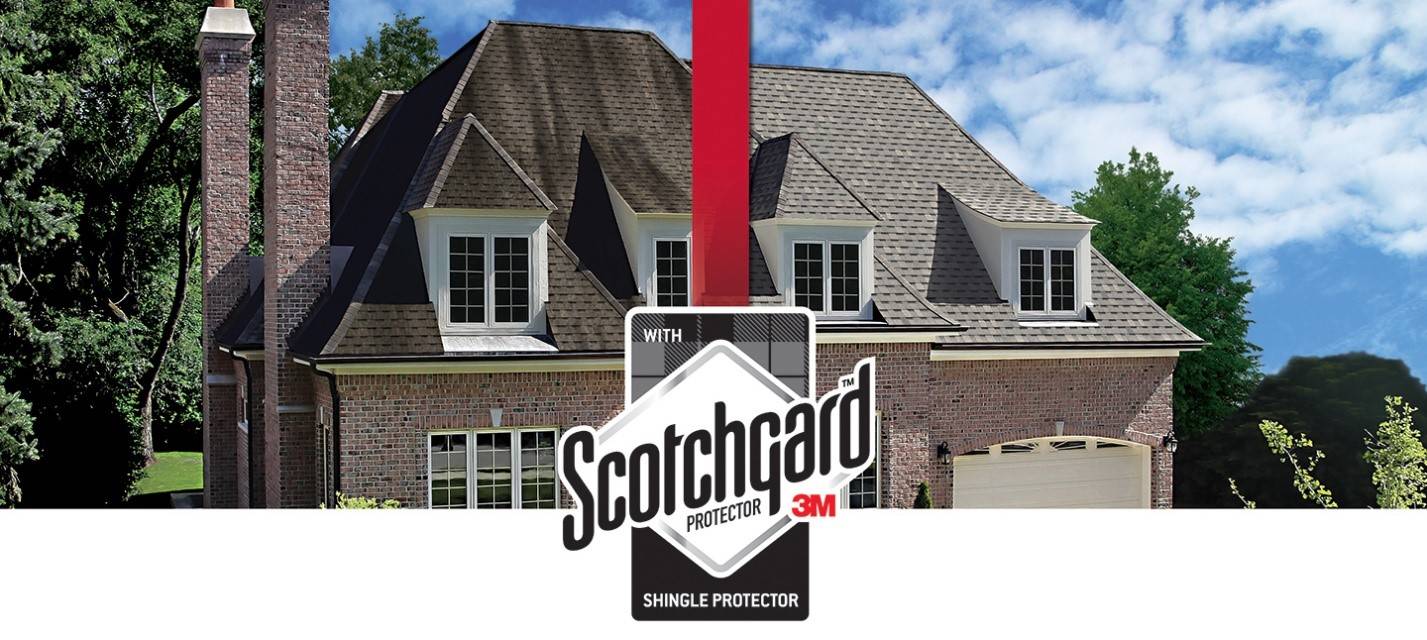 A picture of a house with the scotchgard logo.